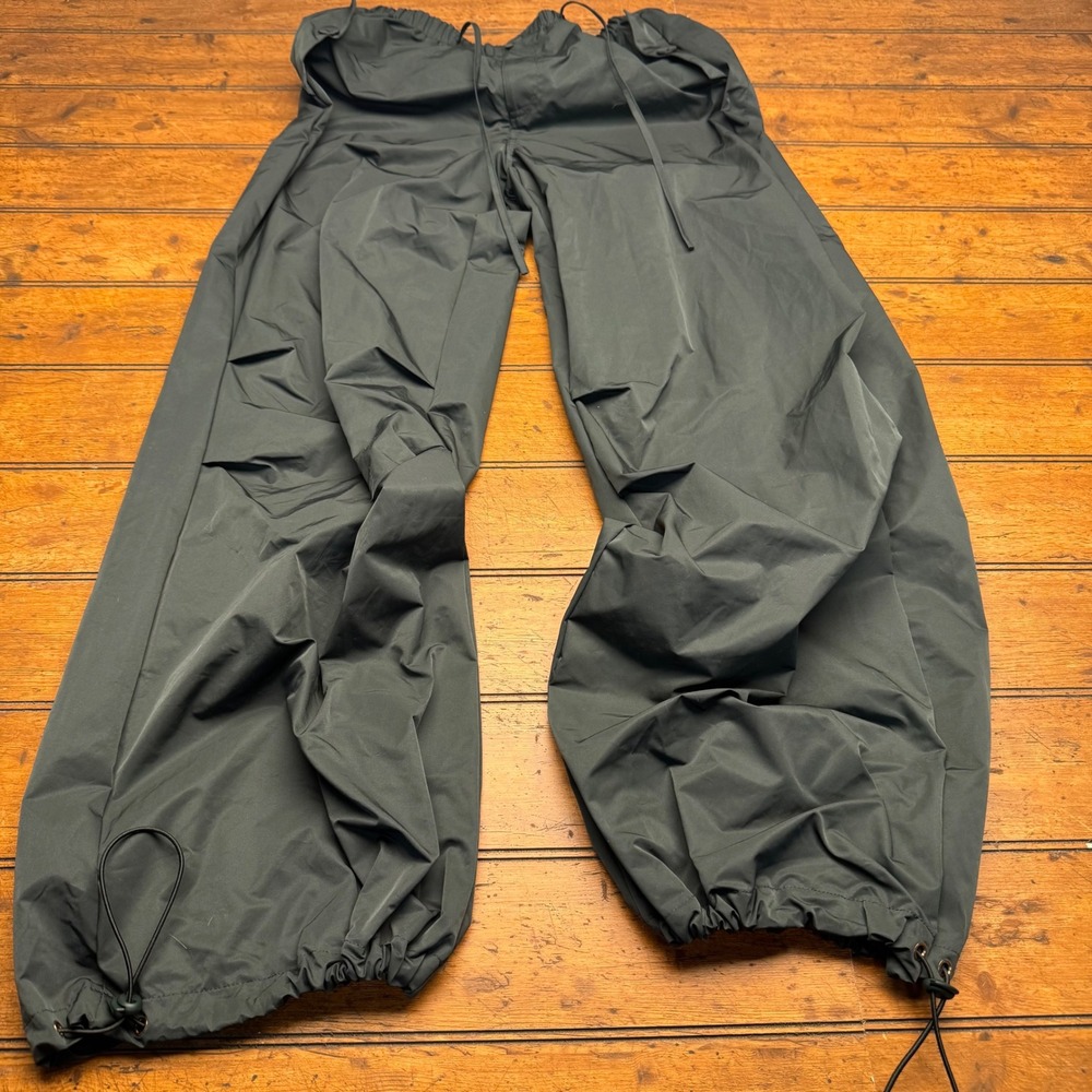 EGO Black Cargo‎ Pants Elastic Waist Drawstring Hem Wide Leg Womens Size 2